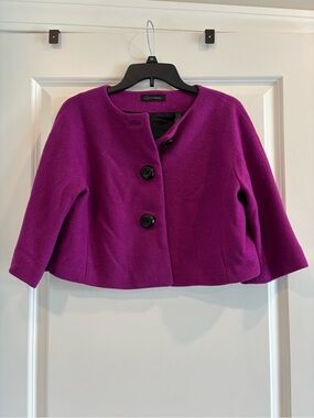 Context Fuchsia Cropped Wool Pea Coat